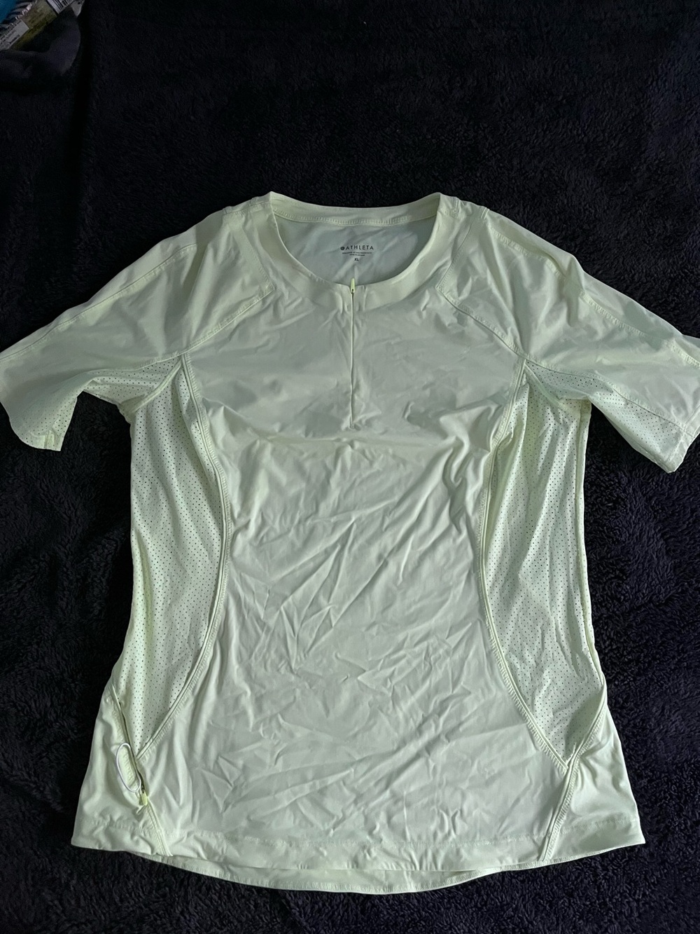 Athleta Mint Green Short Sleeve Zip-Front Active Top
